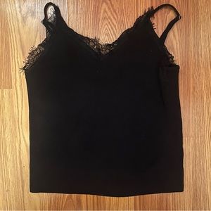Express Black Lace Cami Casual V-Neck Slip Tank Women’s Size M
